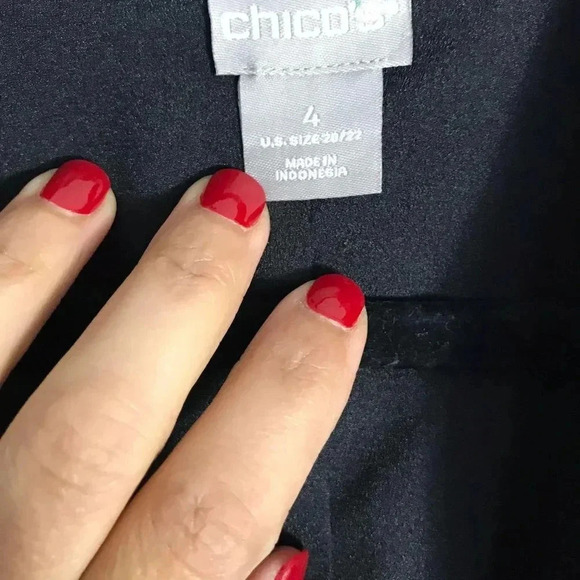 Chicos Womens Black Longsleeve Blazer Size 4 - Picture 10 of 11